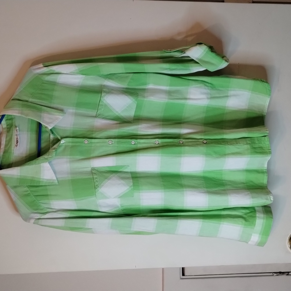 Long sleeves, plaid Shirt, bottom down, XL, Cayó brand